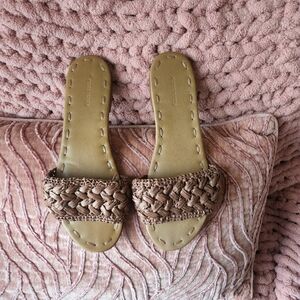 Elegant Woven Tan Sandals